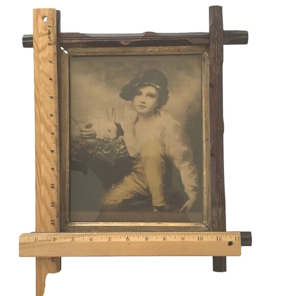 SIR HENRY RAEBURN Boy with Rabbit Photo Print Framed Rustic Cottagecore Wall Art - Picture 5 of 9